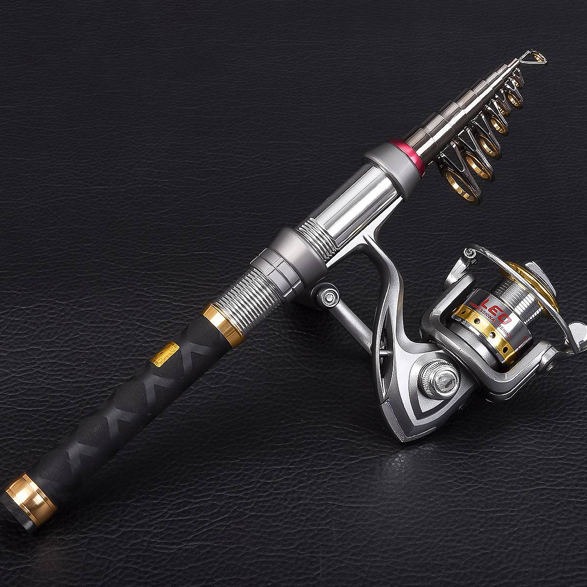 Fishing Rod Travel - ชุดคันเบ็ดตกปลา AD45 พร้อมรอกตกปลา คันเบ็ดตกปลาแบบคาร์บอน พร้อมกระเป๋าใส่คันเบ็ดสำหรับการตกปลาท่องเที่ยว