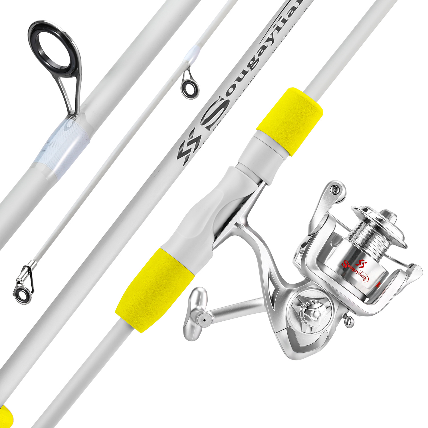 Fishing Rod Combo - ชุดคันเบ็ดตกปลาแบบสปินนิ่ง 2 ท่อน Sougayilang พร้อมรอกตกปลา 1.8/2.1